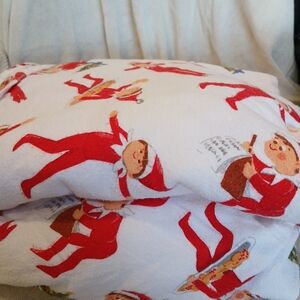 Pottery Barn Elf On The Shelf Flannel Twin Sheet Set